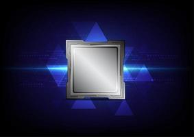 microchip op een blauwe driehoek abstracte achtergrond vector
