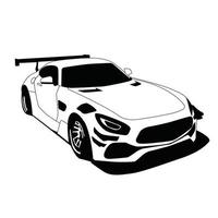 hoog snelheid auto ras zwart en wit vector ontwerp