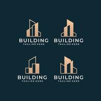 luxe echt landgoed gebouw logo ontwerp vector inspiratie