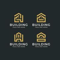 reeks van modern creatief gebouw echt landgoed logo ontwerp vector verzameling