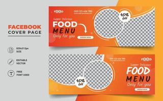 restaurant voedsel uitverkoop aanbod sociaal media Hoes bladzijde tijdlijn web advertentie banier sjabloon ontwerp vector