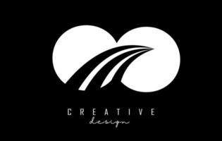 creatief wit brieven ooo O logo met leidend lijnen en weg concept ontwerp. brieven met meetkundig ontwerp. vector