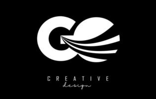 creatief wit brieven Gaan g O logo met leidend lijnen en weg concept ontwerp. brieven met meetkundig ontwerp. vector