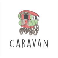 caravan wijnoogst vector illustratie