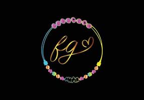 fg monogrammen armband ontwerp, sieraden, bruiloft vector sjabloon