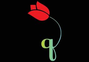 q monogrammen roos logo, luxe schoonheidsmiddelen spa schoonheid vector sjabloon