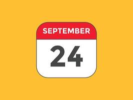 september 24 kalender herinnering. 24e september dagelijks kalender icoon sjabloon. kalender 24e september icoon ontwerp sjabloon. vector illustratie