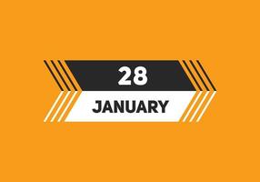 januari 28 kalender herinnering. 28e januari dagelijks kalender icoon sjabloon. kalender 28e januari icoon ontwerp sjabloon. vector illustratie