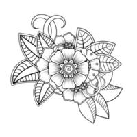 bloemen achtergrond met mehndi bloem. decoratief ornament in etnisch oosters stijl, tekening ornament, schets hand- tekenen. kleur boek bladzijde. vector