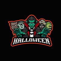 halloween mascotte logo ontwerp illustratie vector