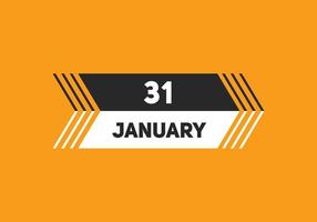 januari 31 kalender herinnering. 31e januari dagelijks kalender icoon sjabloon. kalender 31e januari icoon ontwerp sjabloon. vector illustratie