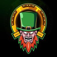 elf van Ierse folklore hoofd esport mascotte logo vector