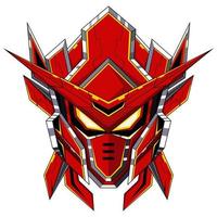 rood robot hoofd mascotte logo ontwerp vector