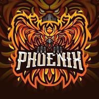 phoenix esport mascotte logo ontwerp vector