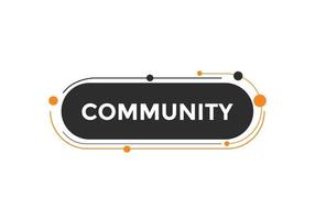 gemeenschap tekst knop. toespraak bubbel. gemeenschap kleurrijk web spandoek. vector illustratie