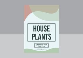 huis planten folder sjabloon ontwerp. serre, huis tuin, tuinieren, fabriek minnaar. a4 vector illustratie voor poster, banier, folder, reclame.