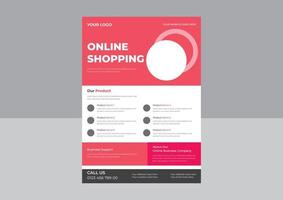 online op te slaan folder ontwerp sjabloon, huis levering folder poster ontwerp, speciaal korting sjabloon voor uitverkoop banier, poster, folder, winkel, online op te slaan. vector eps