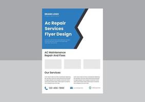 lucht staat reparatie onderhoud folder poster ontwerp sjabloon. ac reparatie en onderhoud onderhoud folder poster ontwerp. vector