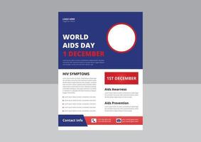 wereld AIDS dag of hiv virus poster of folder ontwerp sjabloon. hiv of AIDS het voorkomen folder brochure ontwerp. omslag, poster, a4 maat, folder ontwerp. vector