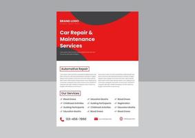 automotive en auto reparatie onderhoud poster folder ontwerp. auto reparatie en onderhoud onderhoud folder poster ontwerp. vector