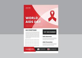 wereld AIDS dag of hiv virus poster of folder ontwerp sjabloon. hiv of AIDS het voorkomen folder brochure ontwerp. omslag, poster, a4 maat, folder ontwerp. vector