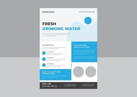 zuiver water folder ontwerp, schoon veilig water poster ontwerp, water bijvullen onderhoud folder ontwerp. drinken zuiver water poster sjabloon. vector