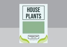 huis planten folder sjabloon ontwerp. serre, huis tuin, tuinieren, fabriek minnaar. a4 vector illustratie voor poster, banier, folder, reclame.