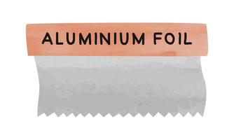 keuken aluminium folie rollen clip art. gemakkelijk aluminium folie doos waterverf stijl vector illustratie geïsoleerd Aan wit achtergrond. blik folie tekenfilm stijl tekening. keuken gereedschap en Koken gereedschap