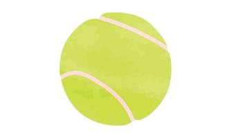 tennis bal waterverf stijl vector illustratie geïsoleerd Aan wit achtergrond. gemakkelijk tennis bal clip art. tennis bal tekenfilm stijl hand- getrokken. minimalistische tennis bal tekening icoon. detailopname visie