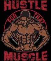 geschiktheid bodybuilding t overhemd ontwerp vector