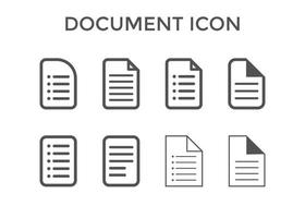 reeks van document pictogrammen vector illustratie. papier document bladzijde symbool voor seo en website