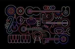 neon muziek- instrumenten vector illustratie