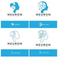 neuron logo of zenuwcel logo ontwerp, molecuul logo illustratie sjabloon icoon met vector concept