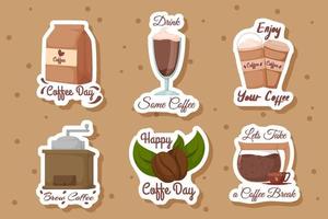 koffie dag sticker vector
