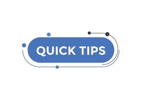 snel tips knop. snel tips toespraak bubbel. snel tips tekst web sjabloon. vector illustratie.