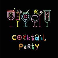 cocktail partij poster vector