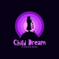 weinig kind bereiken dromen logo vector