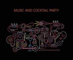 muziek- en cocktail partij vector