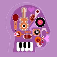 jazz- muziek- hoofd vector illustratie