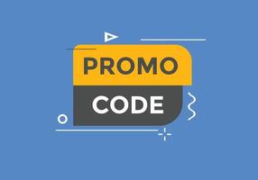 promo code knop. promo code toespraak bubbel. promo code tekst web sjabloon. vector illustratie.