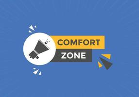 comfort zone tekst knop. toespraak bubbel. comfort zone kleurrijk web banier sjabloon. vector illustratie