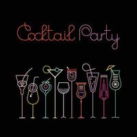 cocktail partij neon vector