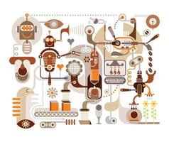 koffie fabriek vector illustratie