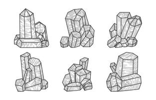 hand- tekening Kristallen verzameling vector