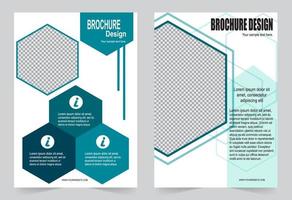 blauwe zeshoek cover brochure vector