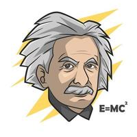 albert Einstein tekenfilm illustratie vector