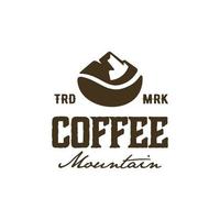 wijnoogst logo koffie berg sjabloon illustratie vector