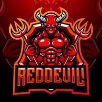 rood duivel mascotte. esport logo ontwerp vector