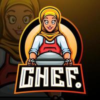 chef mascotte. esport logo ontwerp vector