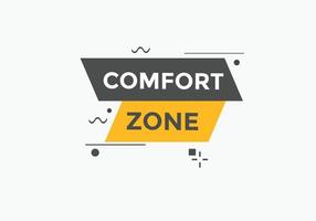 comfort zone tekst knop. toespraak bubbel. comfort zone kleurrijk web banier sjabloon. vector illustratie